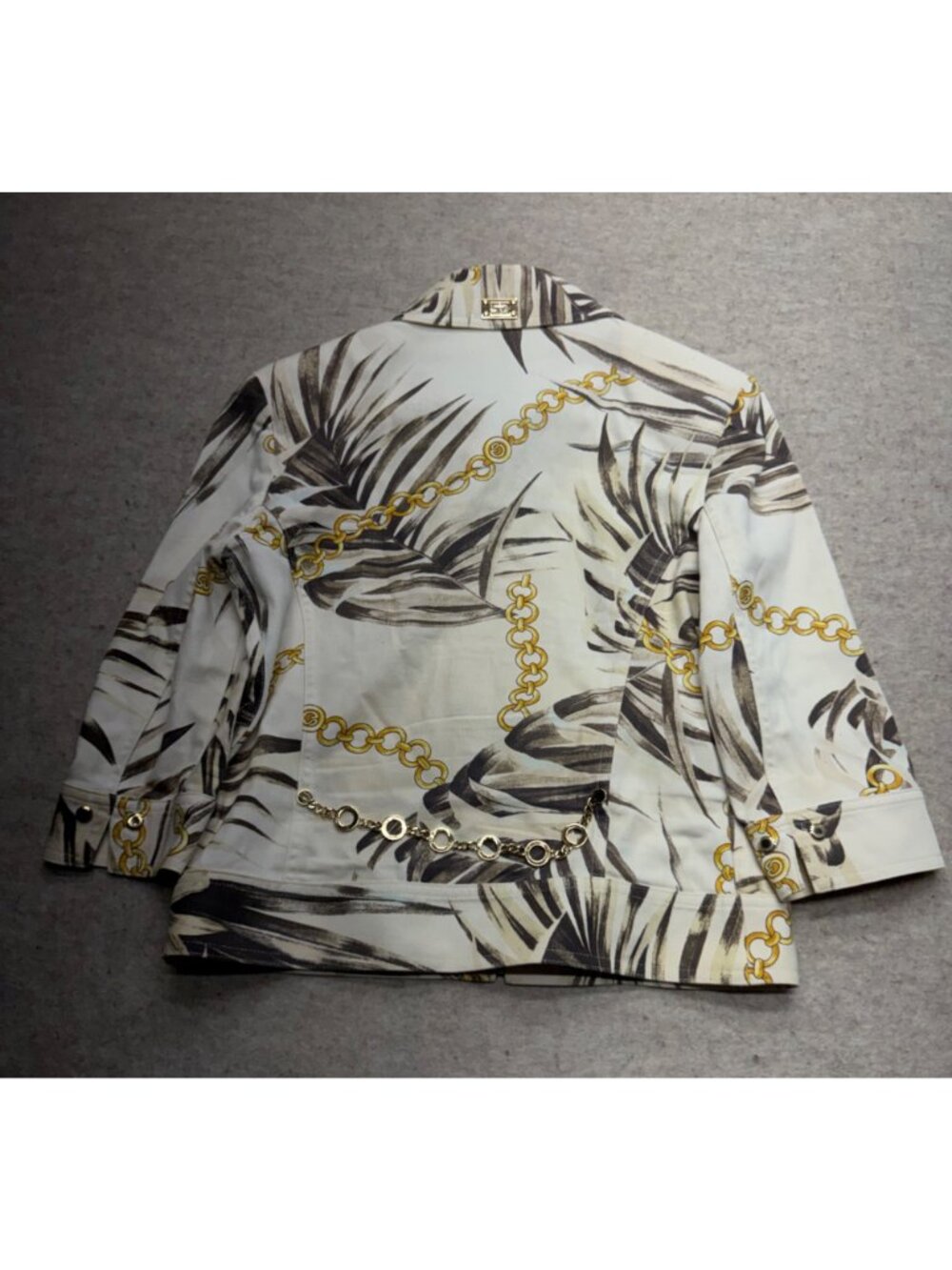 St. John Sport By Marie Gray Canvas Tropical Zip Up Jacket Size Petite - Picture 6 of 10